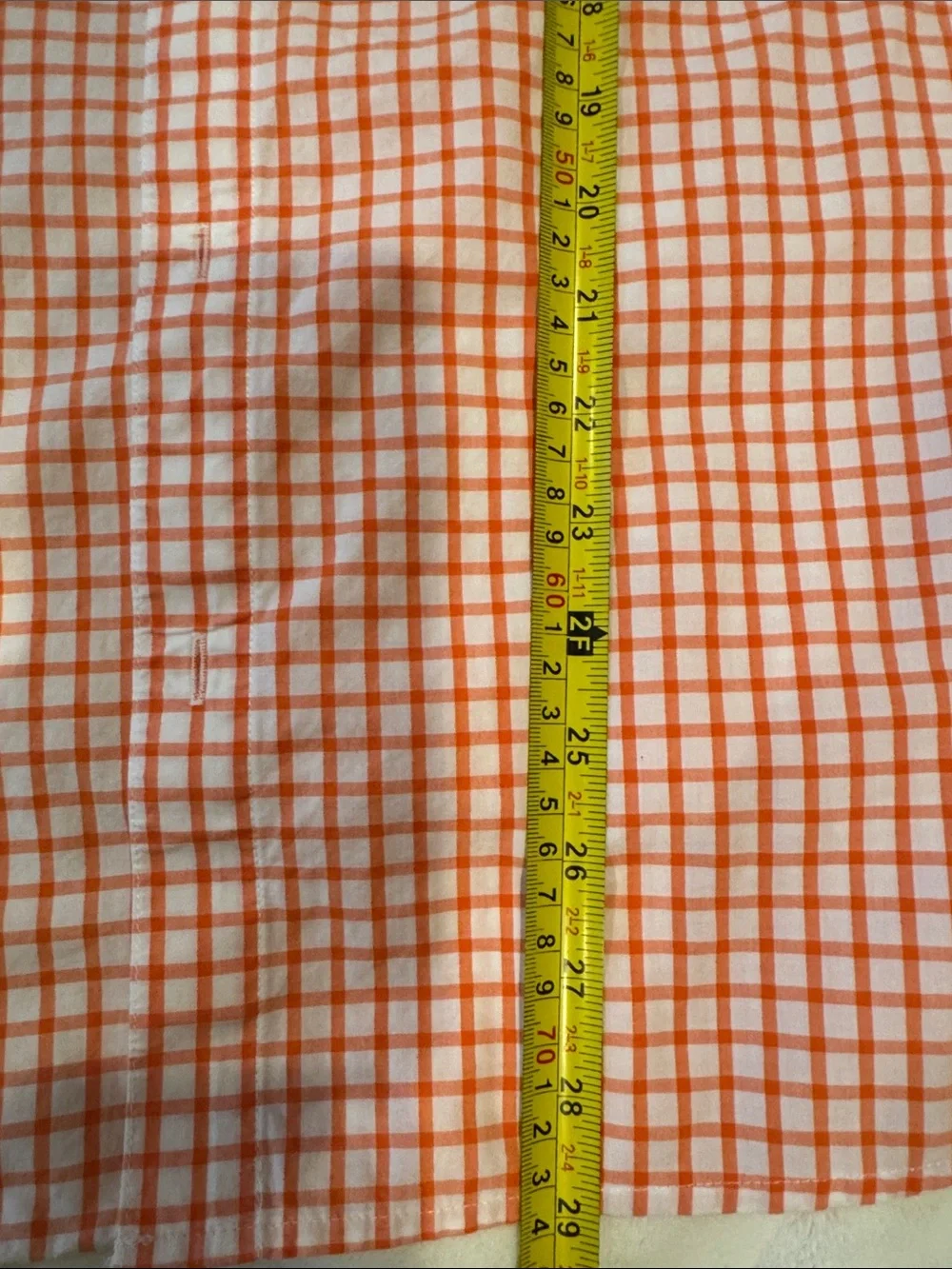 Banana Republic Orange and White Check Dress Shirt